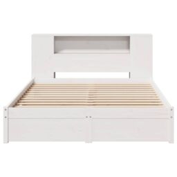 Berkfield Home Bookcase Bed without Mattress White 140x190cm Solid Wood Pine - Size: 140x190 cm - thumbnail 4
