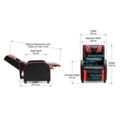 GTForce Ranger S Faux Leather Recliner Armchair Sofa Cinema Gaming Chair in Red - thumbnail 7
