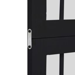 Berkfield Home Room Divider 5 Panels Black Solid Wood Paulownia - thumbnail 6