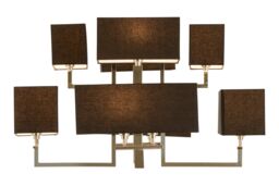 Orsina 12 Bulb Pendant Light, Monochrome Stainless Steel Pendant With High Gloss Nickel Finish, Acrylic Shades in Black - thumbnail 4