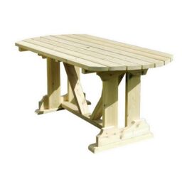 Churnet Valley Garden Furniture Ltd Ergo 6 Seater Dining Table - Minimal Assembly Required in Light Brown - thumbnail 1