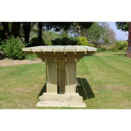 Churnet Valley Garden Furniture Ltd Ergo 6 Seater Dining Table - Minimal Assembly Required in Light Brown - thumbnail 3