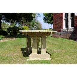 Churnet Valley Garden Furniture Ltd Ergo 6 Seater Dining Table - Minimal Assembly Required in Light Brown - thumbnail 4