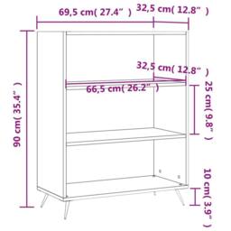 Berkfield Home Bookcase Concrete Grey 69.5x32.5x90 cm Engineered Wood - thumbnail 9