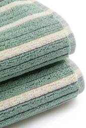 CHRISTY 'Darwin' Reversible Turkish Cotton Ribbed Towel in Blue - thumbnail 3