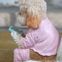 Gifts Direct 2 U Cockapoo Dog On The Toilet Ornament in Baby Pink - thumbnail 6