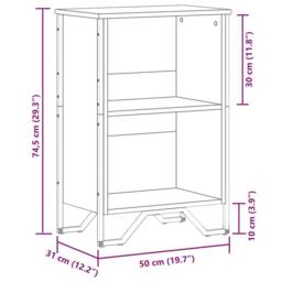 Berkfield Home Modern Bookcase Brown Oak 50x31x74.5 cm Engineered Wood - thumbnail 9