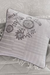 1951 'Kina' Cotton Cushion in Silver - Size: 40 cm x 40 cm