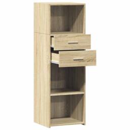 Berkfield Home Highboard Sonoma Oak 40x42.5x124 cm Engineered Wood in Light Tan - thumbnail 7