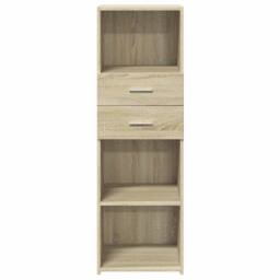Berkfield Home Highboard Sonoma Oak 40x42.5x124 cm Engineered Wood in Light Tan - thumbnail 4