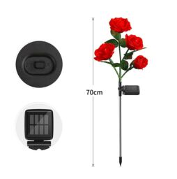 Leaper Solar-Powered Outdoor 4-Head Rose Decorative Landscape Light in White - thumbnail 8