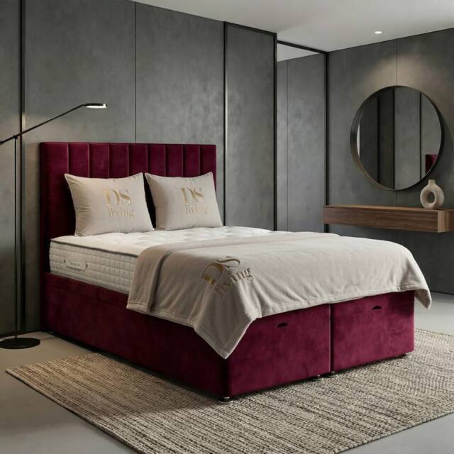 DS Living Aether Maroon Divan Bed - Size: Super King - image 1