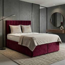 DS Living Aether Maroon Divan Bed - Size: Super King