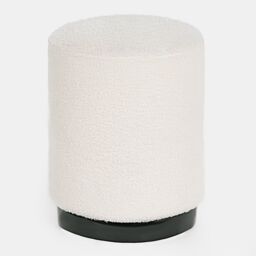 OHS Boucle Fleece Stool Foot Rest Cushioned Modern Home Bedroom Vanity Seat Chair in Cream - thumbnail 4
