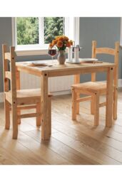 Home Discount Vida Designs Corona 2 Seater Dining Set Solid Pine Kitchen Furniture in Brown