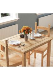 Home Discount Vida Designs Corona 2 Seater Dining Set Solid Pine Kitchen Furniture in Brown - thumbnail 4