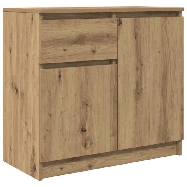 Berkfield Home Sideboard with Drawer Artisan Oak 71x35x65 cm Engineered Wood in Brown - Size: 71 x 35 x 65 cm - image 1