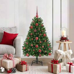 Berkfield Home Artificial Christmas Tree with Stand Green 120 cm PVC & Metal - thumbnail 1