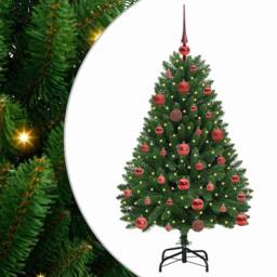 Berkfield Home Artificial Christmas Tree with Stand Green 120 cm PVC & Metal - thumbnail 2