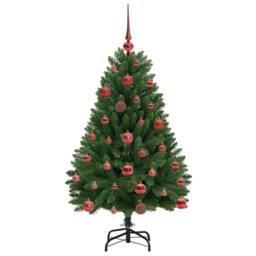 Berkfield Home Artificial Christmas Tree with Stand Green 120 cm PVC & Metal - thumbnail 4