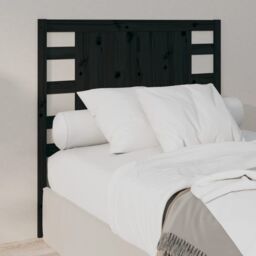 Berkfield Home Headboard Black 106x4x100 cm Solid Wood Pine - Size: 106 x 4 x 100 cm - thumbnail 1