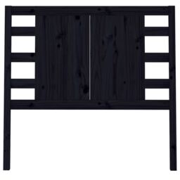 Berkfield Home Headboard Black 106x4x100 cm Solid Wood Pine - Size: 106 x 4 x 100 cm - thumbnail 3