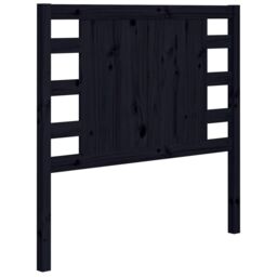 Berkfield Home Headboard Black 106x4x100 cm Solid Wood Pine - Size: 106 x 4 x 100 cm - thumbnail 2