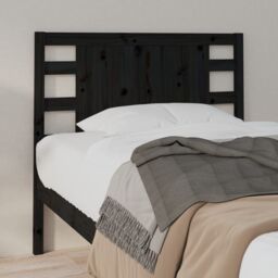 Berkfield Home Headboard Black 106x4x100 cm Solid Wood Pine - Size: 106 x 4 x 100 cm - thumbnail 4