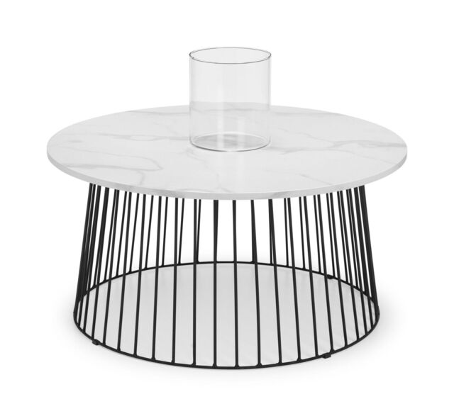 netfurniture West End Round Coffee Table - White Marble