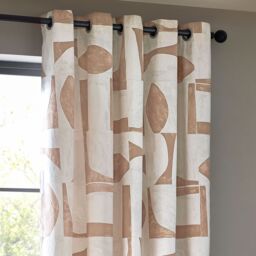 HOEM Carro Abstract Geometric Room Darkening Eyelet Curtains in Light Pink - Size: 117 cm width x 137 cm drop - thumbnail 3