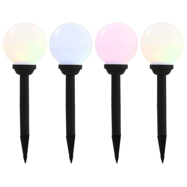 Berkfield Home Outdoor Solar Lamps 4 pcs LED Spherical 15 cm RGB in White - image 1