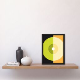 Artery8 Abstract Kiwi & Orange Kitchen Artwork Black Green Orange Painting Art Print Framed Poster Wall Decor - Size: A4 - thumbnail 4