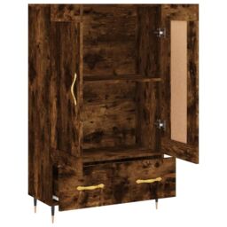 Berkfield Home Highboard Smoked Oak 69.5x31x115 cm Engineered Wood in Brown - thumbnail 6