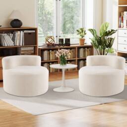Costway Bean Bag Chair Floor Single Sofa Chair Round Boneless Reading Couch in White - thumbnail 5