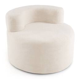 Costway Bean Bag Chair Floor Single Sofa Chair Round Boneless Reading Couch in White
