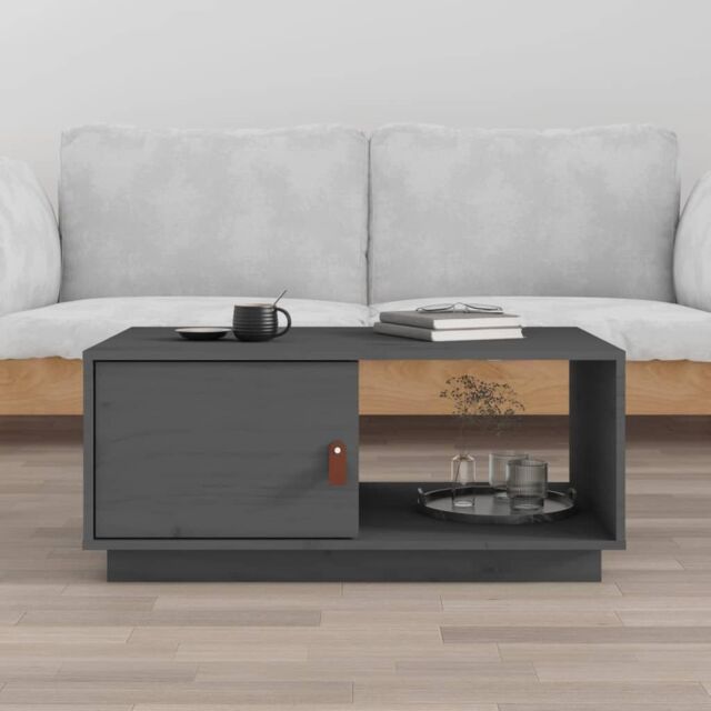 Berkfield Home Coffee Table Grey 80x50x35.5 cm Solid Wood Pine - image 1