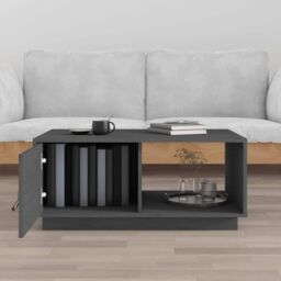 Berkfield Home Coffee Table Grey 80x50x35.5 cm Solid Wood Pine - thumbnail 3