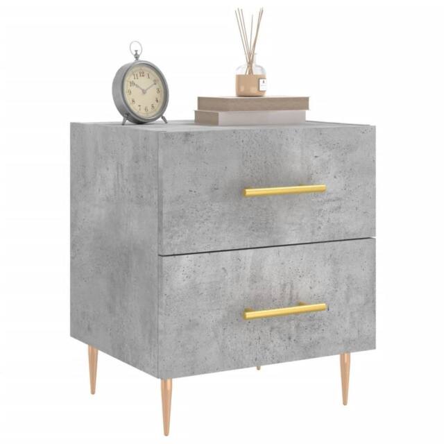 Berkfield Home Modern Bedside Cabinet Concrete Grey 40x35x47.5 cm Engineered Wood - image 1