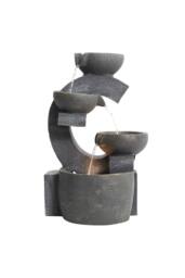 Garden Sanctuary Outdoor Cascading C Shaped Water Fountain Rockery Decor in Natural - thumbnail 3