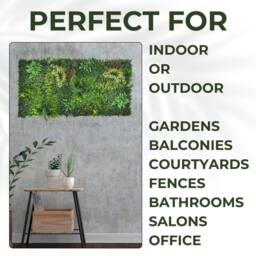 Ark Mat Lush Lonsdale Artificial Plant Wall Panel 1x1m - Indoor & Outdoor in Green - thumbnail 4