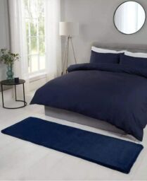 The Linen Consultancy TLC 5 Star Hotel Concept Luxury Faux Fur Navy Rug - Size: 80 cm x 150 cm - thumbnail 2