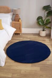 The Linen Consultancy TLC 5 Star Hotel Concept Luxury Faux Fur Navy Rug - Size: 80 cm x 150 cm - thumbnail 3