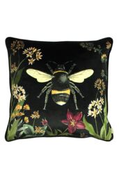 Evans Lichfield Midnight Garden Bee Printed Cushion in Black - Size: 43 cm x 43 cm - thumbnail 1