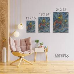 "Artery8 Hunter with Dog In A Blue Forest Kubincan Canvas Wall Art - Size: W18"" x H24""" - thumbnail 4