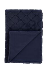 Catherine Lansfield 'Cosy Diamond' Blanket Throw in Navy - Size: 130 cm x 170 cm - thumbnail 4