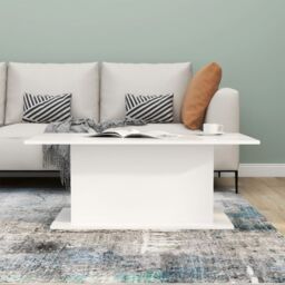 Berkfield Home Coffee Table White 102x55.5x40 cm Engineered Wood - thumbnail 4