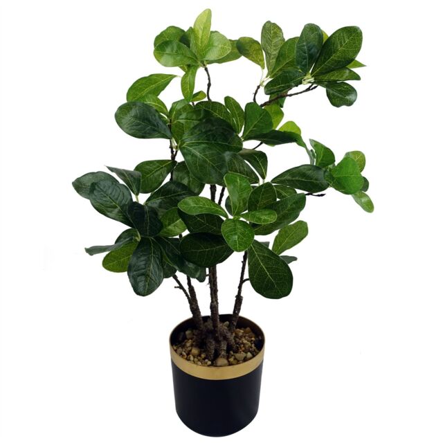 Leaf 60cm Artificial Tropical Bonsai Ficus Tree in Green - image 1