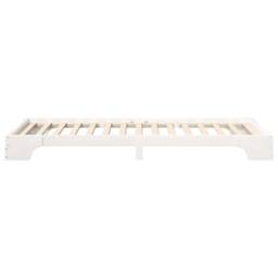 Berkfield Home Floor Bed Frame with Storage White 80 x 220 cm Wood - thumbnail 6