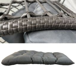 FURNITURE ONE Rattan Standing Egg Chair, with Removable Water-Resistant Cushions, Metal Frame Stand in Grey - Size: 1 Pack - thumbnail 3