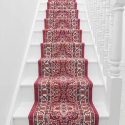runrug Stair Runner Carpet for Staircases - Soft & Comfy, 9mm - 'Senneh' in Red - Size: 60 cm x 540 cm - thumbnail 3